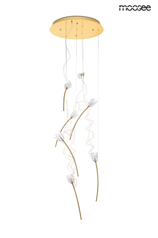 Lampa wisząca TULIPPE 7 DISC złota – Moosee Rabat