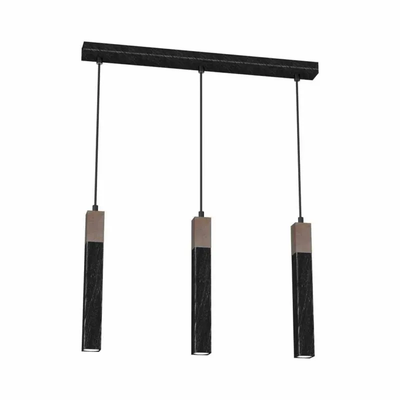 Kup teraz Lampa Wisząca Solo Sawn Black / Patinated Wood 3X Mini Gu10 Milagro