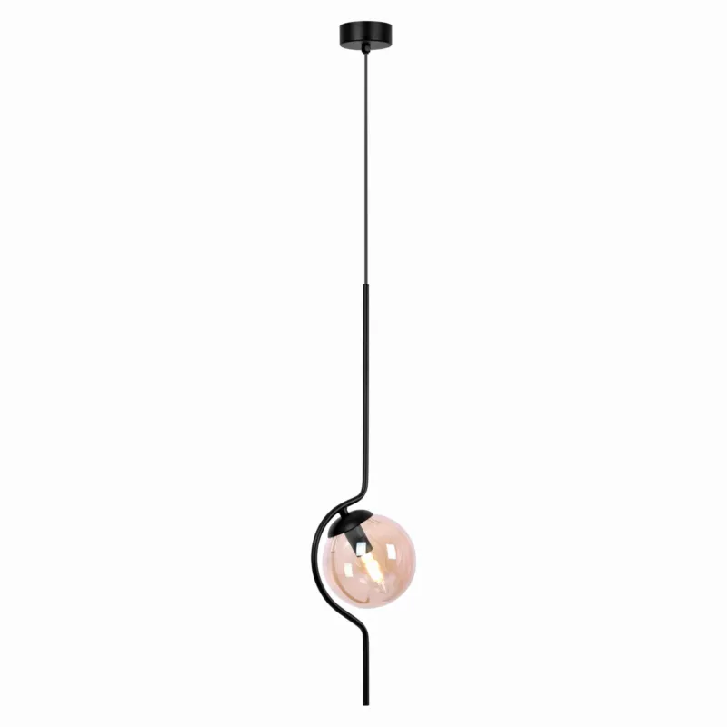 Lampa wisząca VELA K-5335 Bursztynowy, czarny 1 źr., E14, 10W LED - Kaja Bestseller