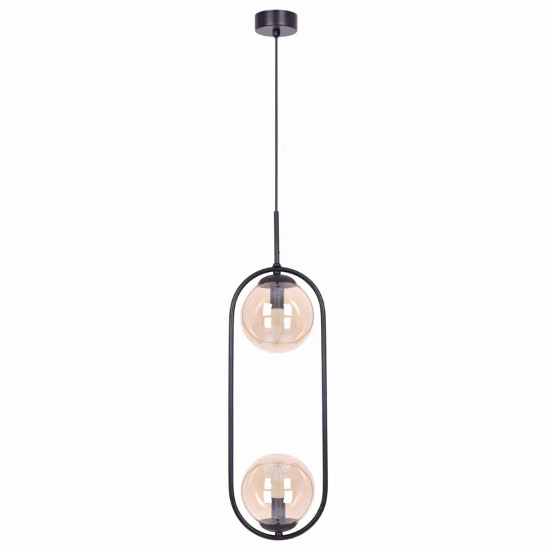 Lampa wisząca VENTA K-5121 Bursztynowy, czarny 2 źr., E14, 10W LED - Kaja Bestseller