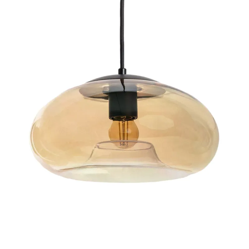 Lampa Wisząca ze Szkła Miodowego 28cm E27 Abruzzo Coco Rabat