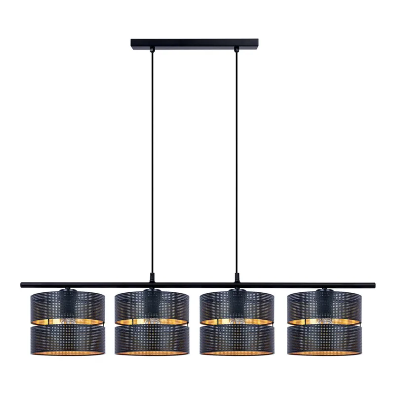 Bezpieczna płatność Lampa wisząca ZIMBO K-5223 Czarny, złoty 4 źr., E27, 15W LED - Kaja