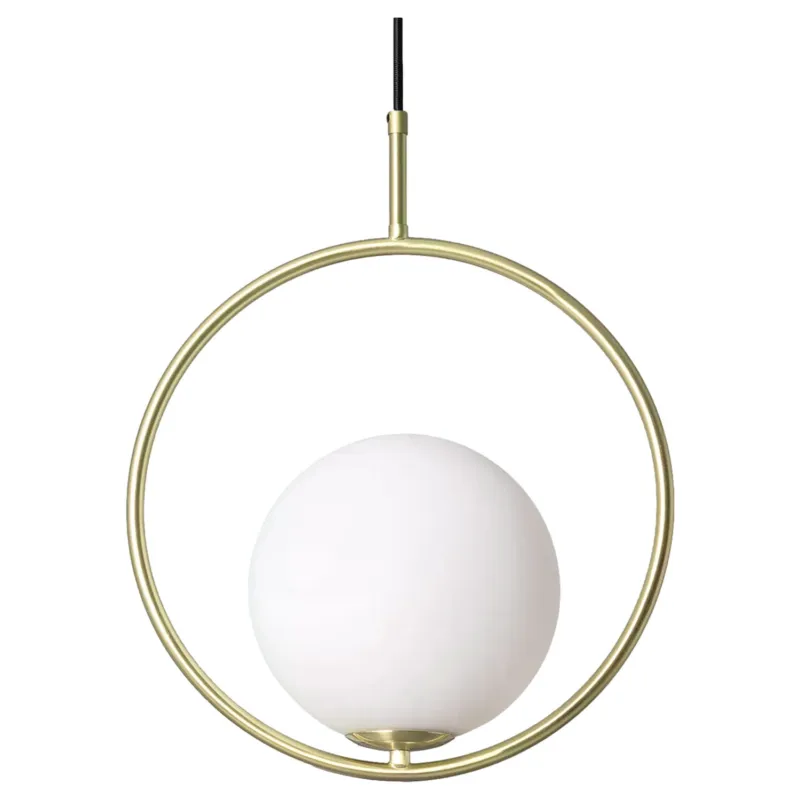 Wyjątkowa oferta Lampa Wisząca Złota Kula Mleczna Abruzzo Rossi E27