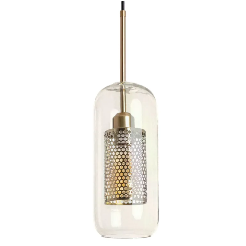 Lampa Wisząca Złota Szklana Zwis Abruzzo Nobbile E27 Okazja