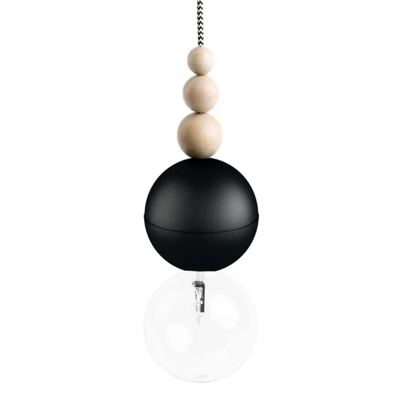 Bestseller Loft Bala czarna strukturalna lampa wisząca z czarno-białym kablem - Kolorowe Kable