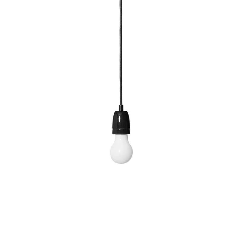 Wyjątkowa oferta Loft Ceramic czarna ceramiczna lampa wisząca z czarnym przewodem - Kolorowe Kable