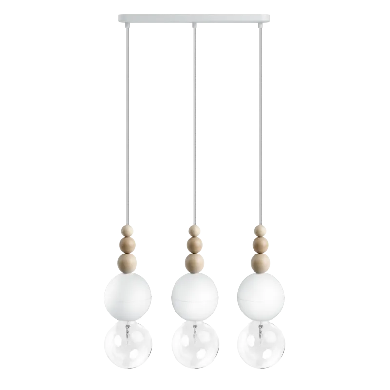Wybór klientów Loft Bala 3L biała strukturalna lampa wisząca - Kolorowe Kable