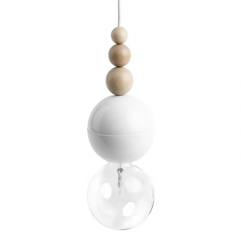Loft Bala biała lampa wisząca - Kolorowe Kable Oferta