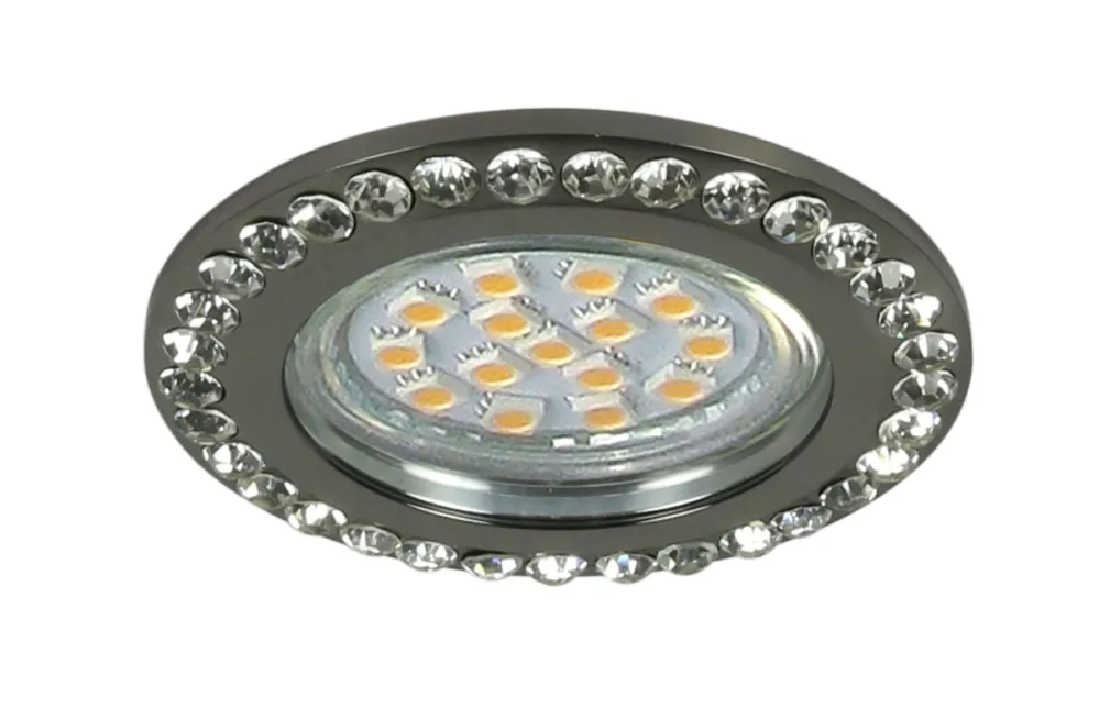 Popularny Oczko sufitowe okrągłe chrom z kryształkami GU10 50W 230V 2250984 Candellux