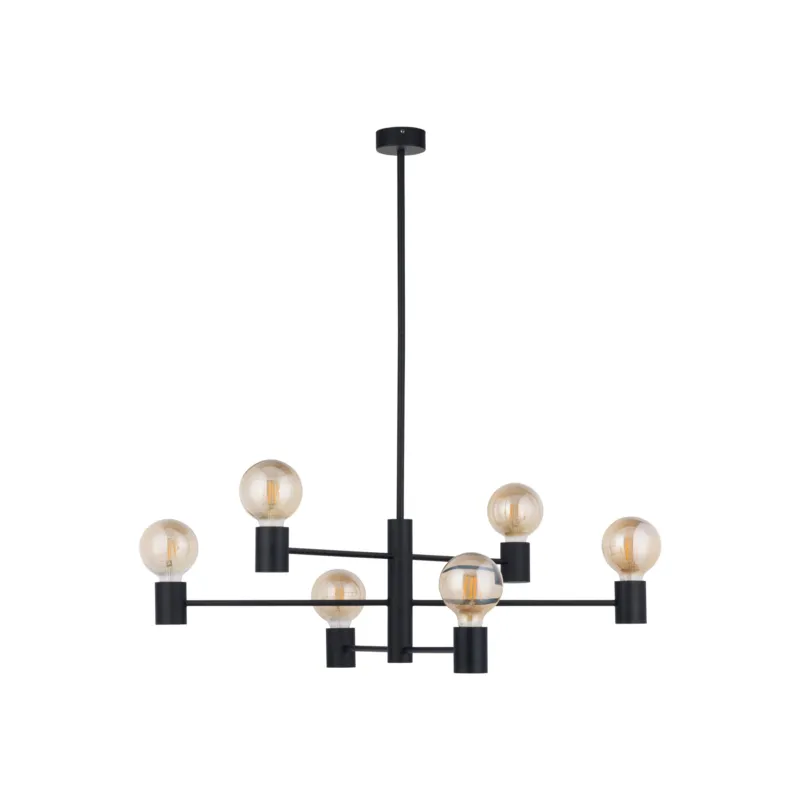 Niska cena Plafon RADIUS VI 6xE27 czarny 7932 Nowodvorski