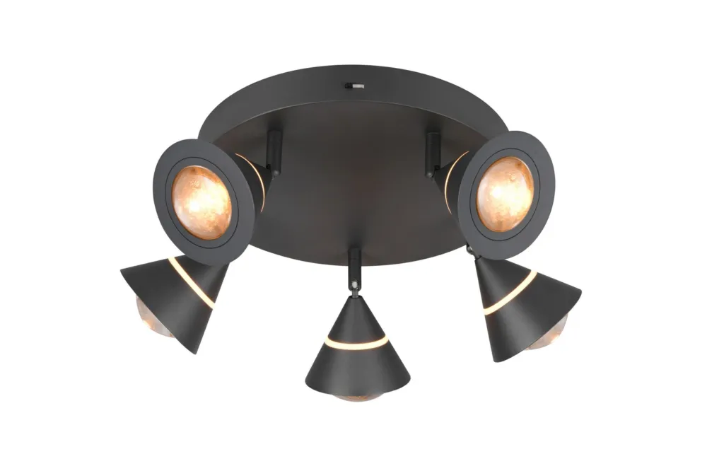 Nowy Lampa sufitowa Romeo czarny LED zintegrowany 637010532 - Trio