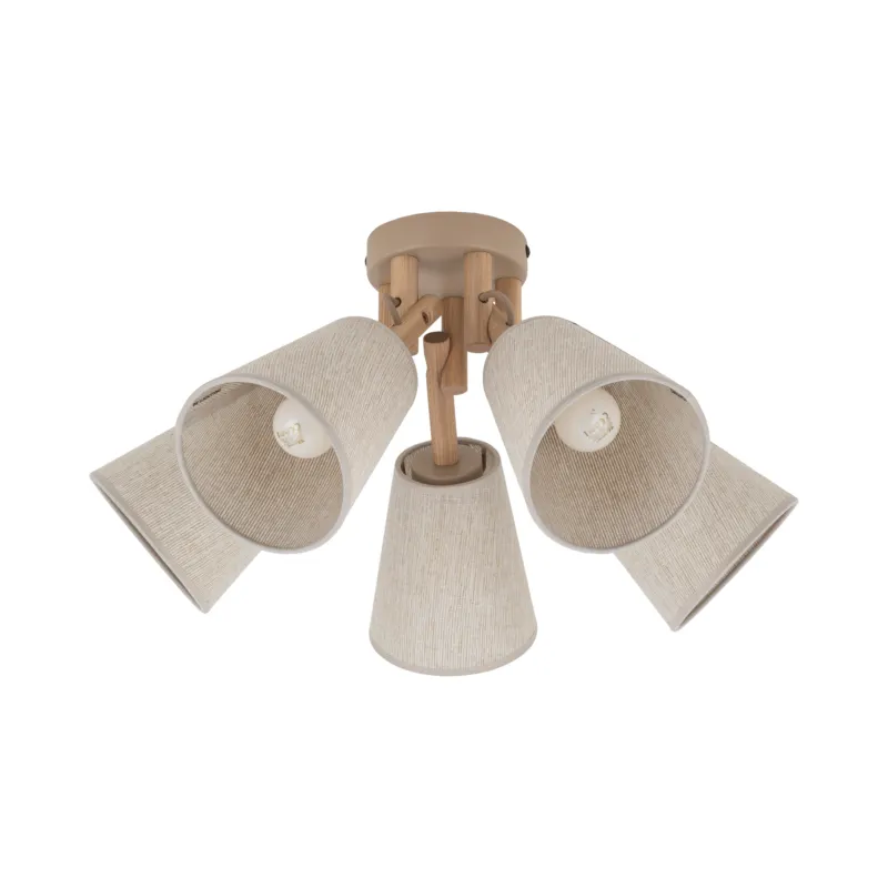 Lampa sufitowa Vaio Sabia Sabia, Sosna 5x E27 - TK Lighting Hit sprzedaży