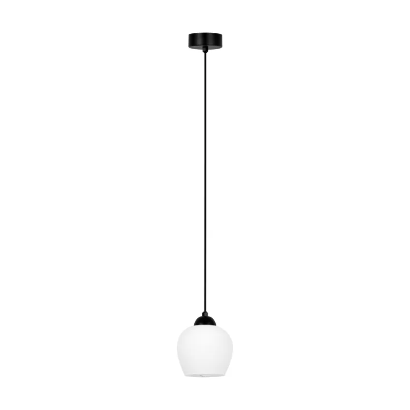 Bezpieczne zakupy Lampa wisząca ABRO K-5600 Czarny, biały 1 źr., E27, 15W LED - Kaja