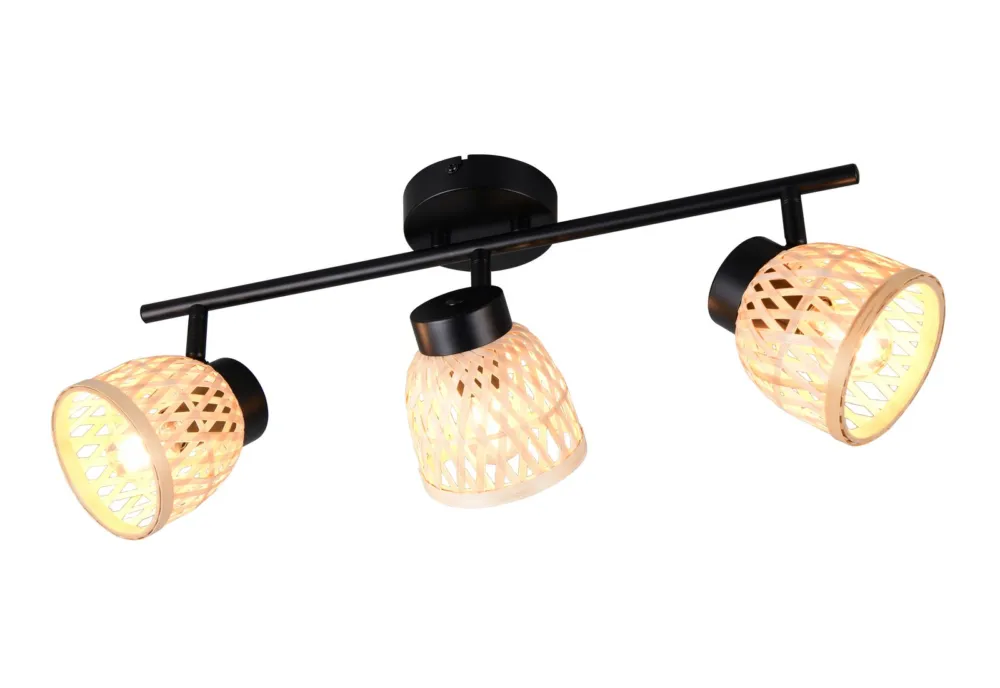 Obniżka ceny Reflektor Laurent czarny, naturalny E14 R86093032 - RL