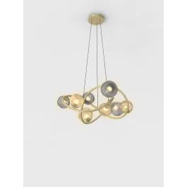 AVIANO 7015-804 METZ LAMPA WISZACA ZLOTY/KLOSZE BURSZTYNOWE I DYMIONE Ograniczona ilość