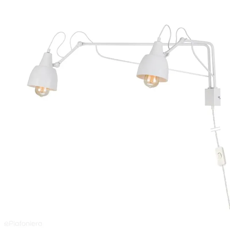 Regulowana lampa ścienna - biały kinkiet dwa ramiona (2xE27) Aldex (soho) 1002D Ekspresowa dostawa