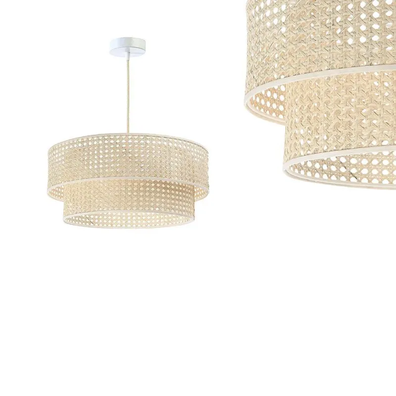 Wybór klientów Lampa rattanowa wisząca w stylu boho 40/50/60cm - do salonu sypialni (Rotang-008, 1xE27) ręcznie robiona