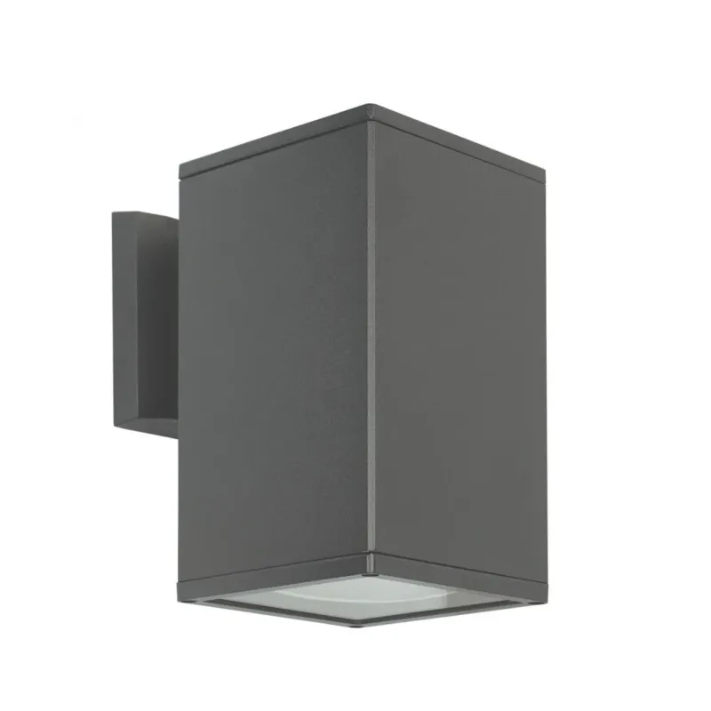 Wyjątkowa oferta Kinkiet zewnętrzny grafit, czarny, szary (tuba kwadrat spot 20cm, 1x E27) lampa na zewnątrz, SU-MA (Adela) 8002