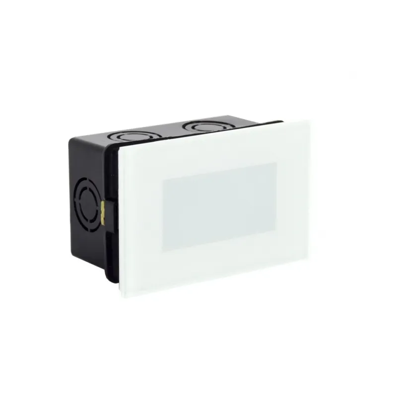 Tani Szklana, biała lampa do zabudowy Mur Glass LED z IP65 - SU-MA