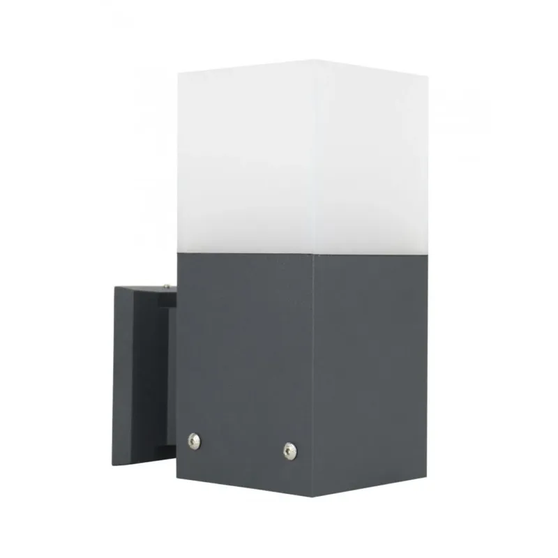 Kinkiet - lampa ogrodowa ścienna zewnętrzna (grafit/czarny/szary) (22cm 1x E27) SU-MA (cube max) Wysoka jakość