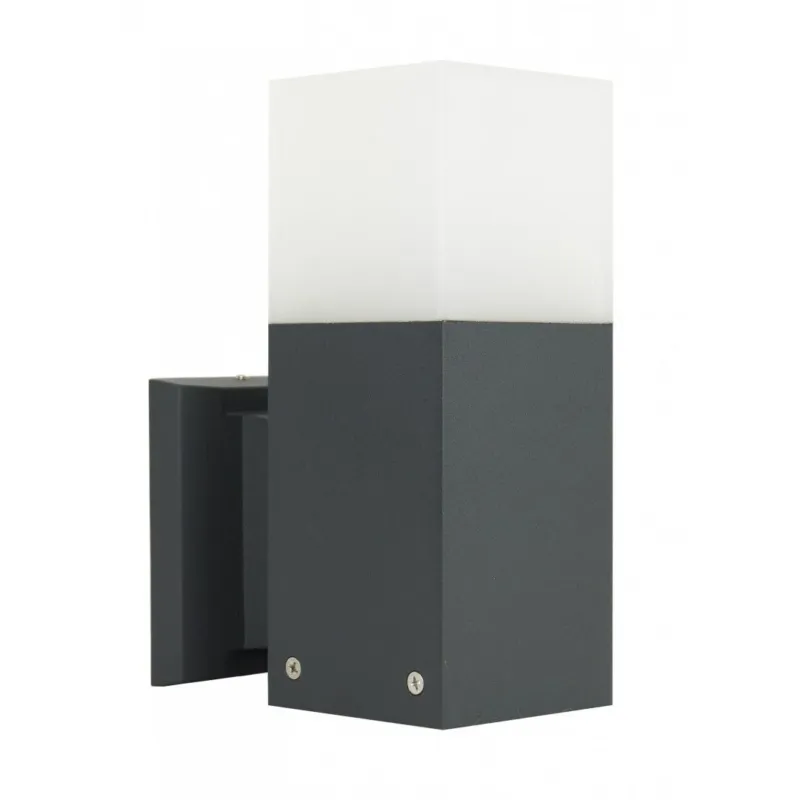 Kinkiet - lampa ogrodowa ścienna zewnętrzna (grafit/czarny/szary) (20,5cm 1x E27) SU-MA (cube) Darmowy zwrot