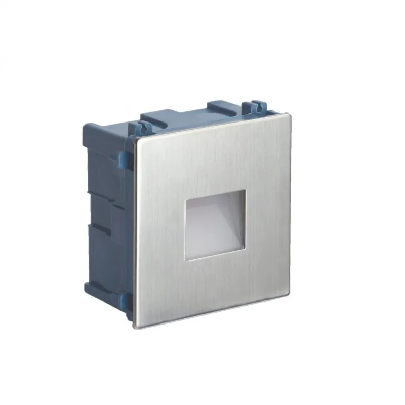 Lampa schodowa do zabudowy, oświetlenie schodów Mur-Led-Inox SU-MA (IP65/4000K/LED) Popularny