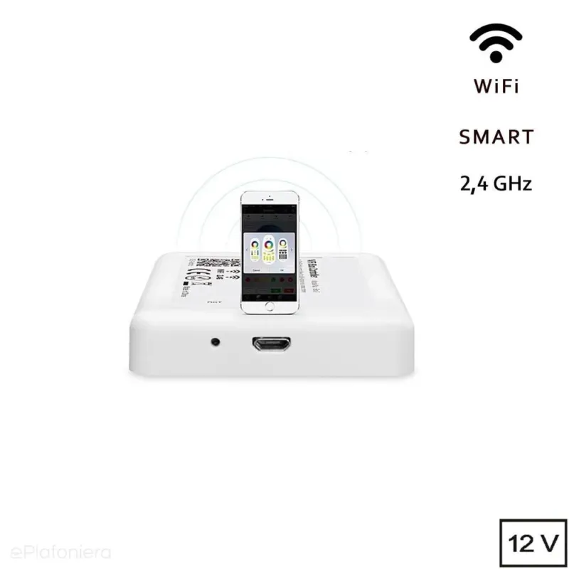 Inteligentny mostek 2,4GHz (WiFi-Smart) do sterowania RGB - AKCESORIA systemu 12V LED Polned (8814404) Bestseller