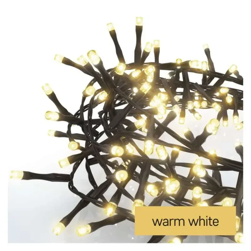 Rabat Lampki choinkowe LED Classic Cluster jeżyk 300LED 6m ciepła czarny IP44 timer D4BW04 EMOS