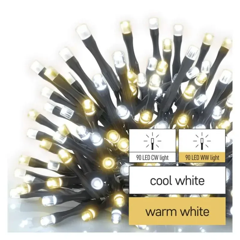 Kup online Choinkowe światełka Classic 180xLED 18m ciepła + zimna biel IP44 timer D4AN06 EMOS