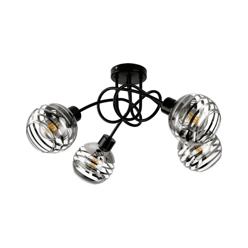 Czarne oświetlenie sufitowe szklane E27 4x60W MILANO AD-LD-6416BE27SW ORNO Wybór klientów