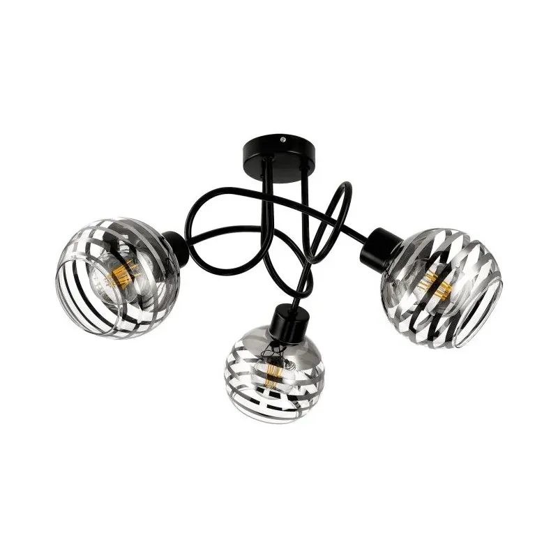 Cena promocyjna Lampa sufitowa szklana czarna E27 3x60W MILANO AD-LD-6415BE27SW ORNO
