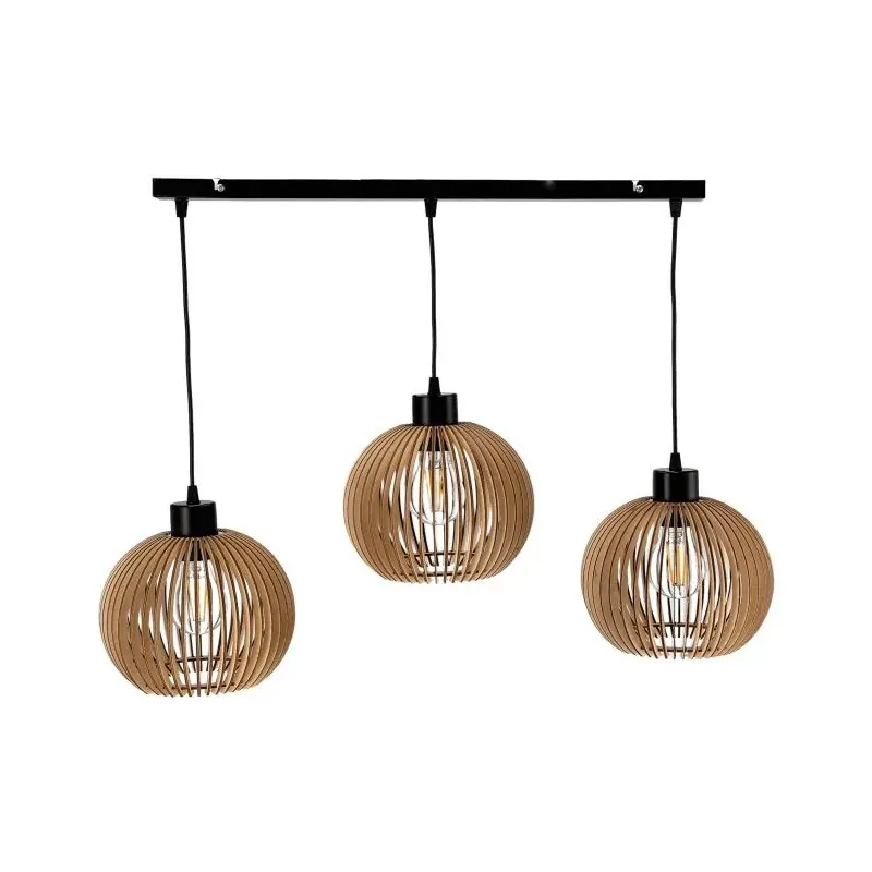 Wyjątkowa oferta Oświetlenie wiszące listwa 60cm 3x60W E27 drewno ANAFI AD-LD-6413BE27D ORNO