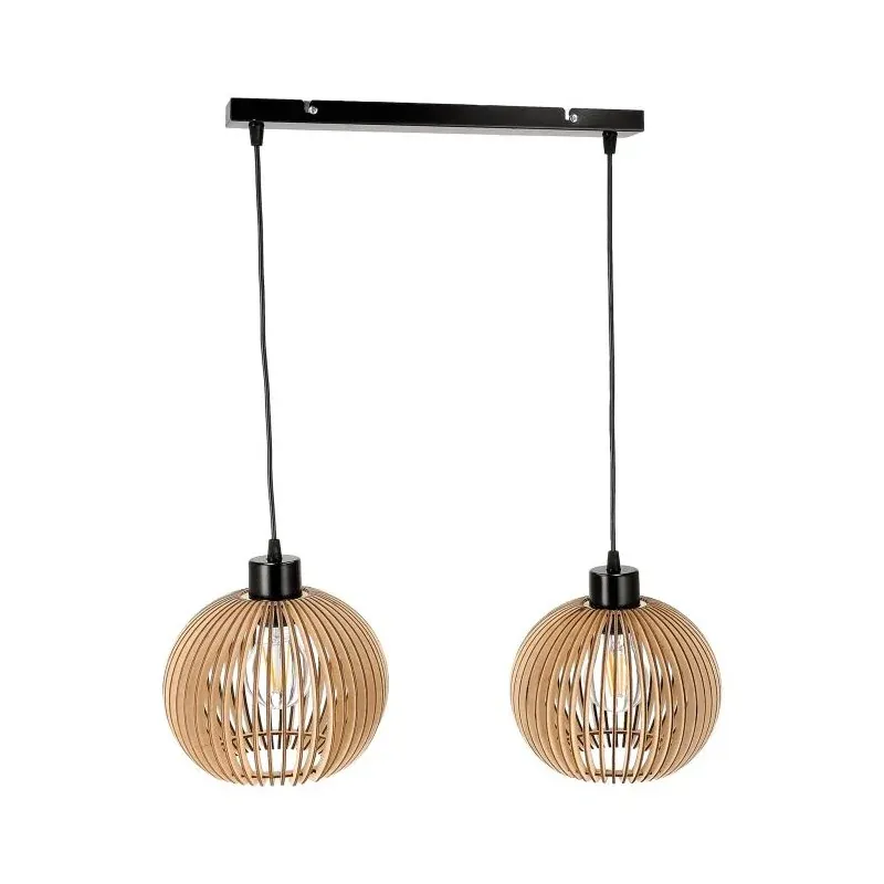 Super okazja Podwójna lampa sufitowa drewniana E27 2x60W ANAFI AD-LD-6412BE27D ORNO