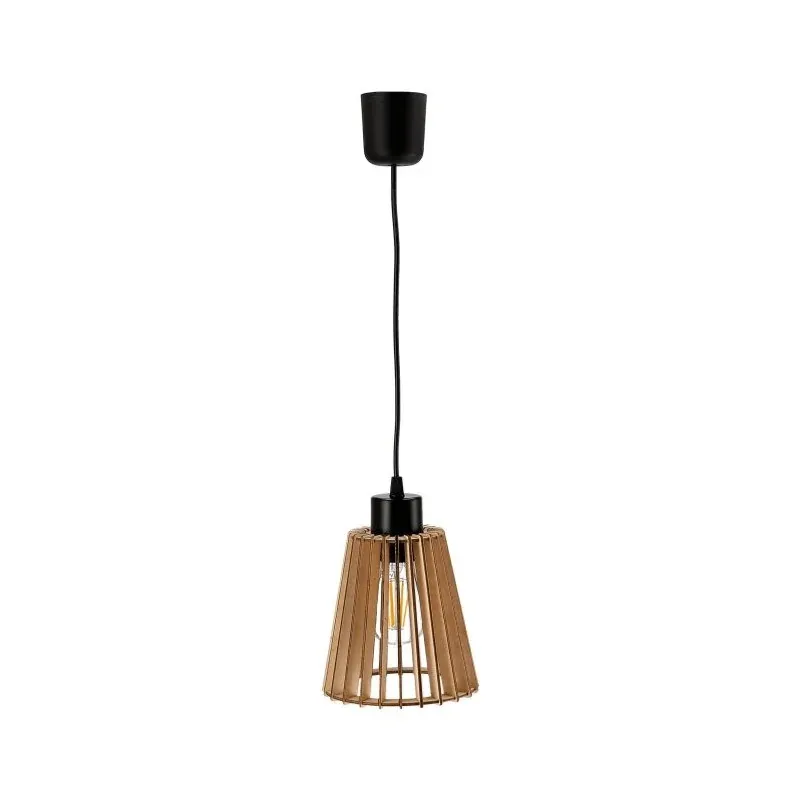 Nowy Drewniana lampa sufitowa czarna E27 60W DELOS AD-LD-6407BE27D ORNO