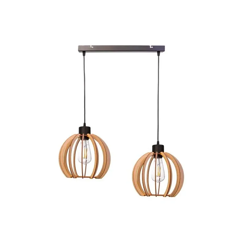 Lampa wisząca - listwa czarno drewniana 2x60W E27 JUALA AD-LD-6377BE27D ORNO Ekspresowa dostawa