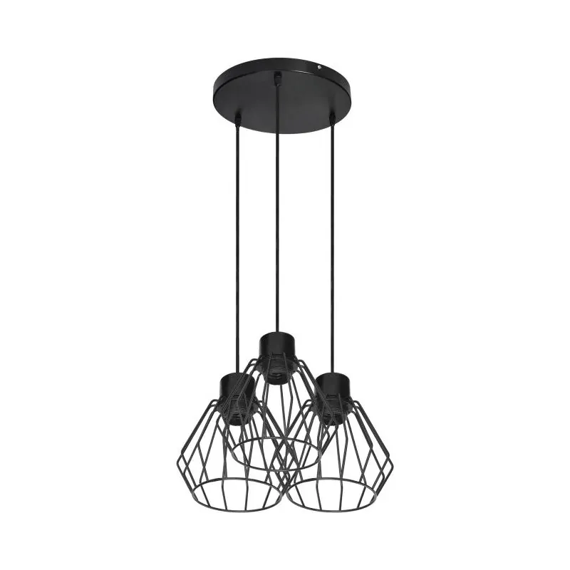 Wybór klientów Lampa wisząca czarna okrągła 3x60W E27 industrialna PINO AD-LD-6376BE27M ORNO
