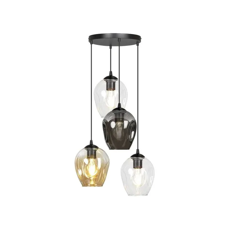 Szklana lampa wisząca kolorowa E27 3x60W IRIS AD-LD-6328B-FCE27SP ORNO Nowy