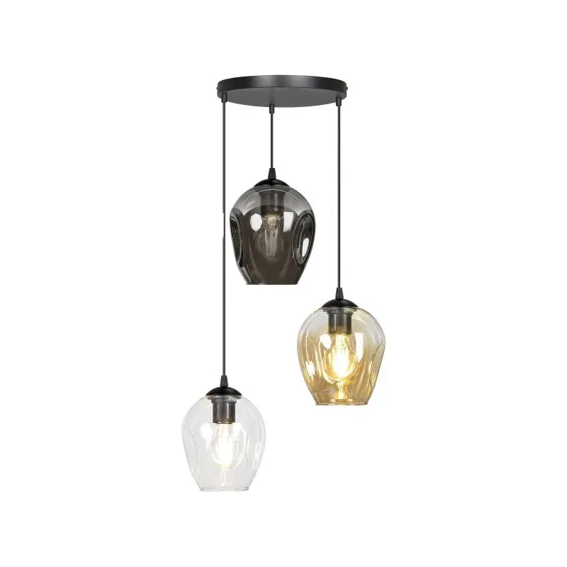 Kolorowa lampa wisząca szklane klosze E27 3x60W IRIS AD-LD-6327B-FCE27SP ORNO Nowość