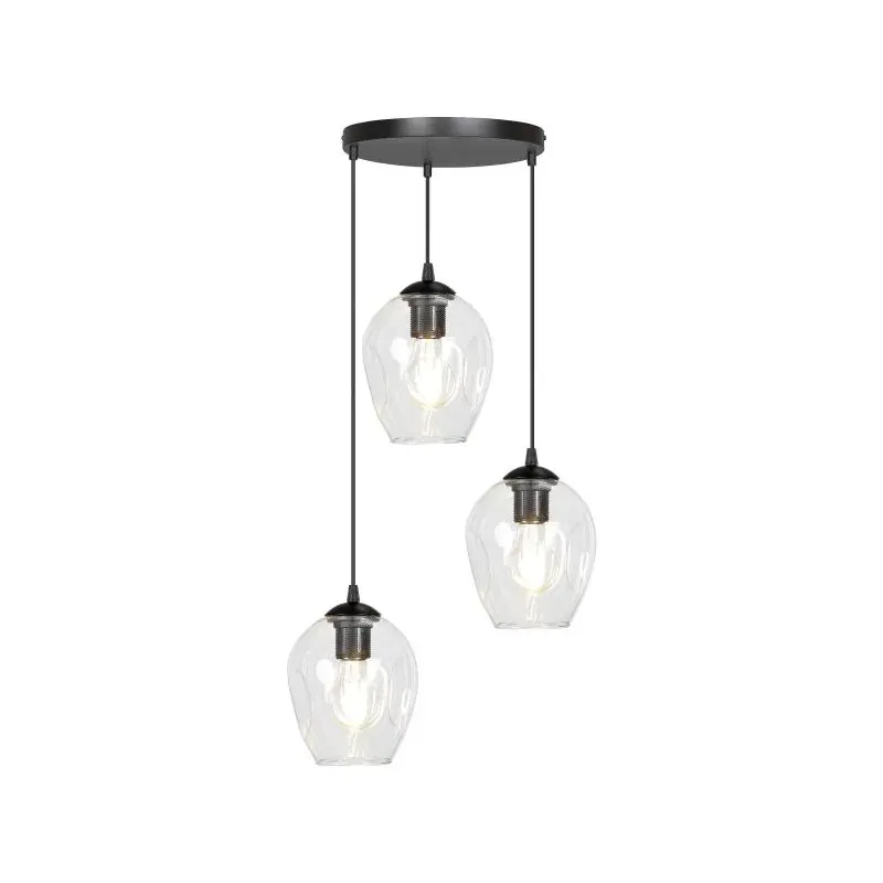 Zamów dziś Oświetlenie sufitowe czarno-transparentne 3xE27 60W IRIS AD-LD-6327B-TRE27SP ORNO