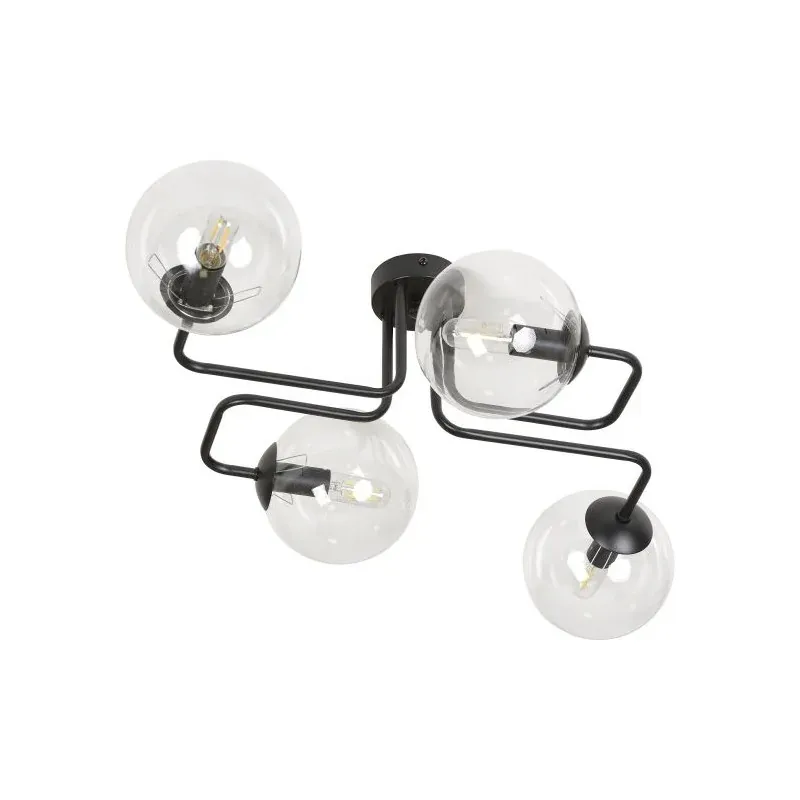 Czarne oświetlenie sufitowe transparentne E14 4x40W BARI AD-LD-6329B-TRE14SP ORNO Oferta