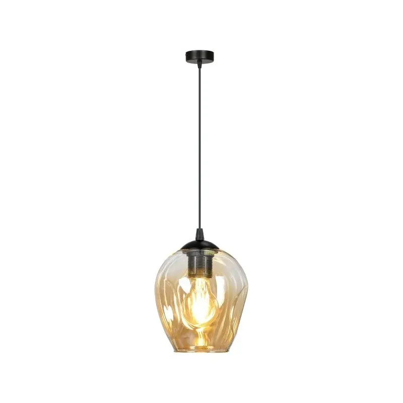 Tani Złota lampa wisząca szklana E27 60W IRIS AD-LD-6326B-CE27SP ORNO