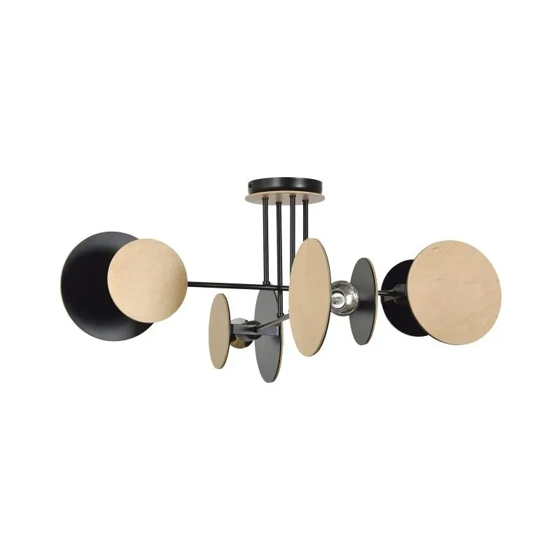 Efektowna lampa wisząca czarny/drewno 4x60W E27 RITA AD-LD-6320BE27 ORNO Tani