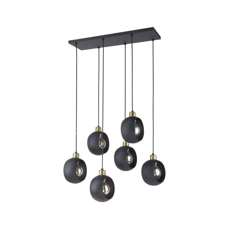 Hit cenowy Efektowna lampa wisząca czarna na 6 żarówek E27 max 15W JALA 6P AD-LD-6227BE27M ORNO