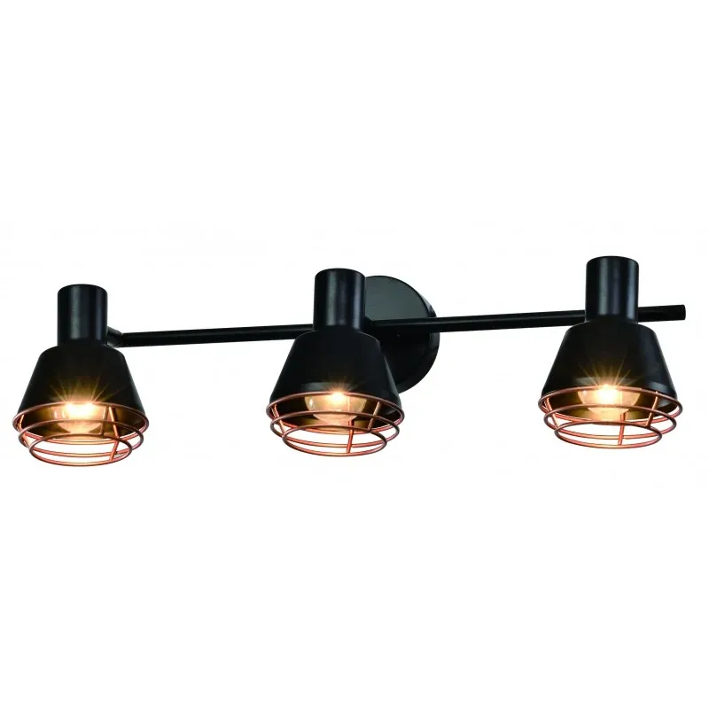 NERIA LAMPA SUFITOWA LISTWA CZARNY 3X40W E14 KLOSZ ZŁOTY Super okazja