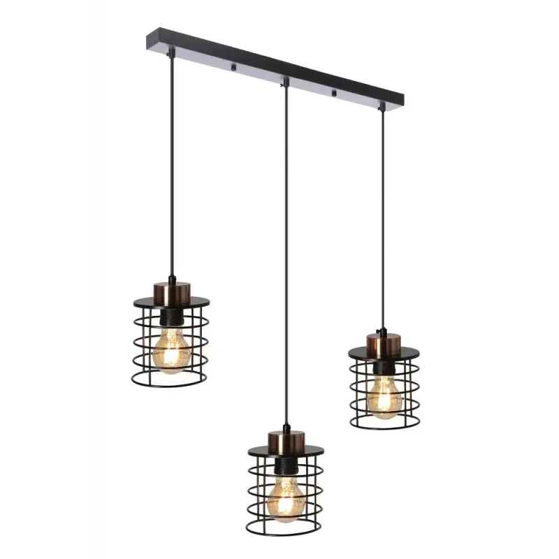 Lampa sufitowa - listwa czarno-miedziana 3xE27 Glob 33-00378 Candellux Bezpieczne zakupy