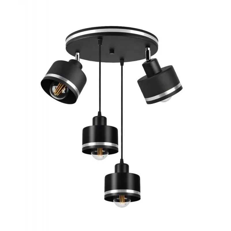 Nowoczesna lampa wisząca czarno chromowa 4xE27 Wama 34-00507 Candellux Ostatnie sztuki