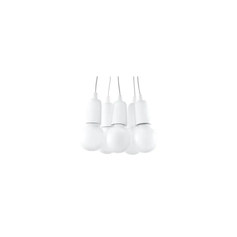 SL.0571 Lampa wisząca DIEGO 5 biała zwis na 5 żarówek E27 SOLLUX Hit cenowy