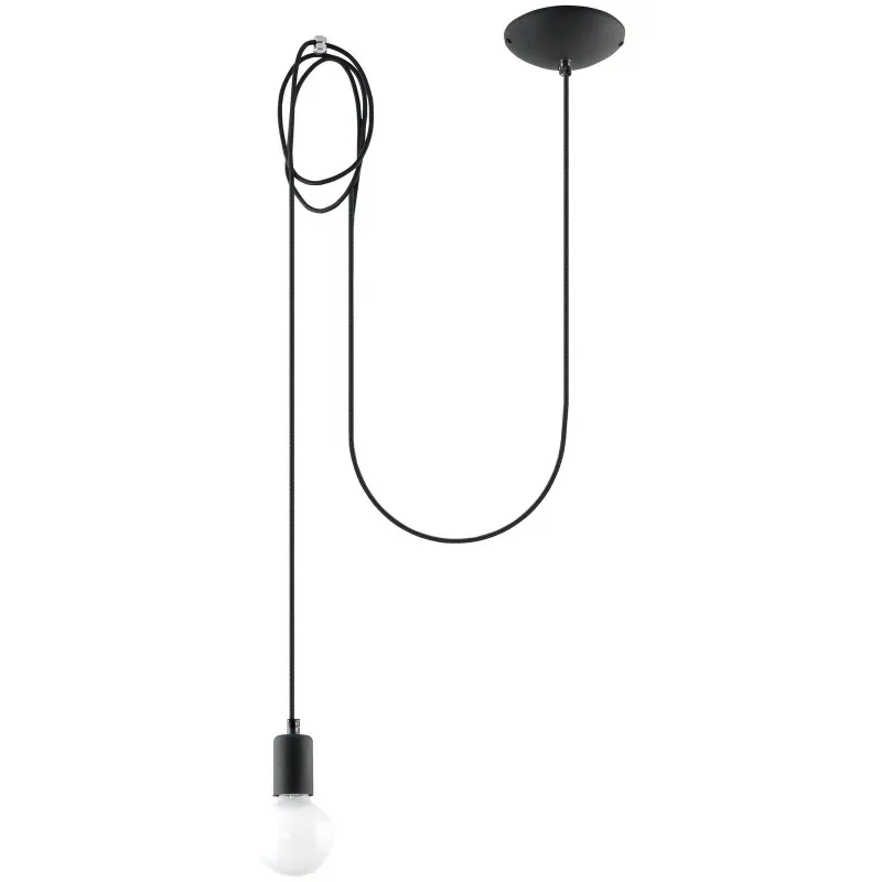 Bezpieczna płatność Czarna lampa wisząca Edison 1 Long SL.0369 Sollux lighting