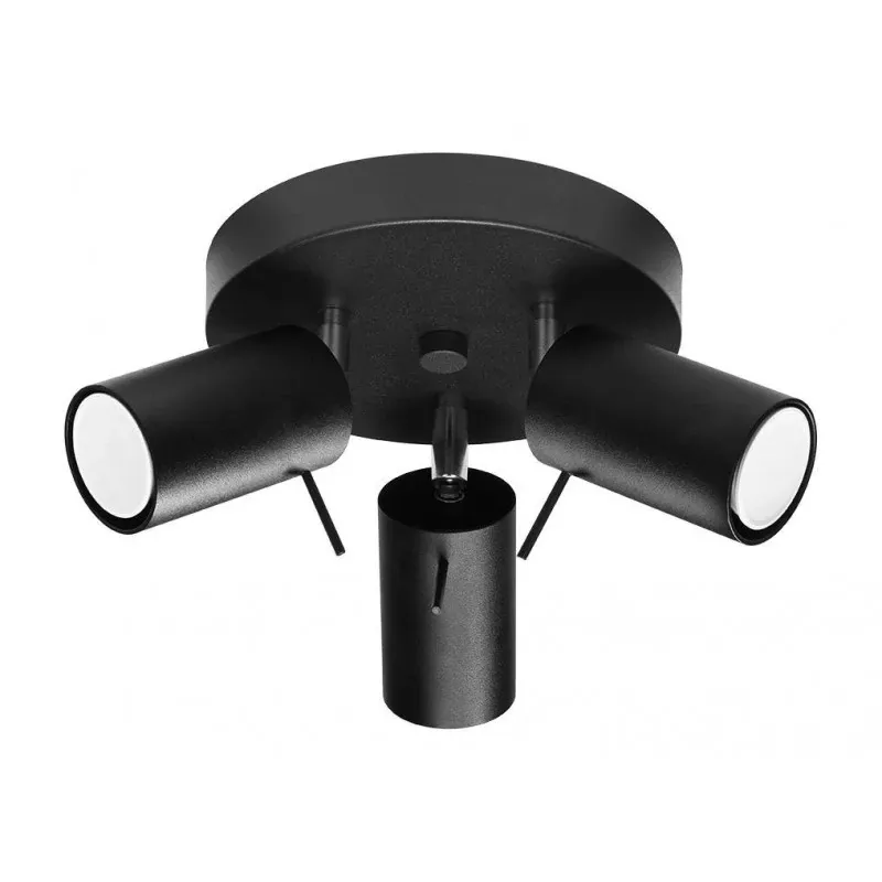 Wyprzedaż Czarny plafon z 3 kloszami Ring SL.1016 Sollux lighting