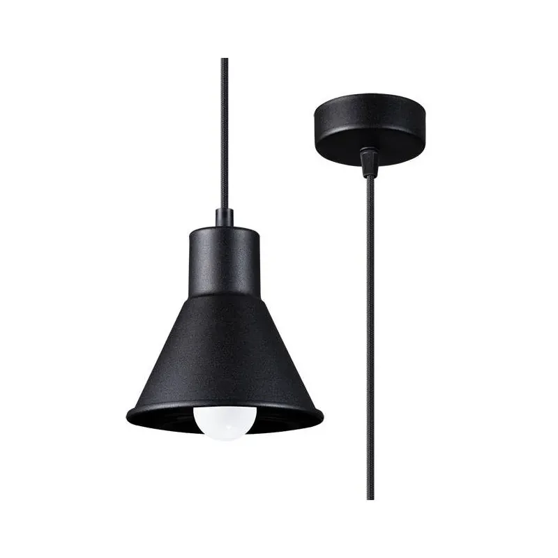 Wyprzedaż SL.0985 Prosta czarna lampa wisząca E27 TALEJA 1 Sollux
